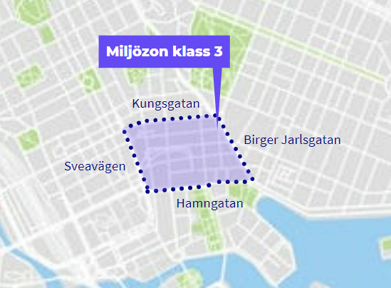 Förslag att införa miljöklass 3 i central del av Stockholm fr.o.m. 31 december 2024